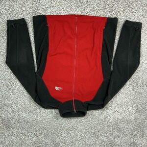 The North Face Jacket Mens Medium Red Black Fleece Full Zip Hiking Outdoor‎